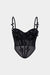 3D Flower Appliques Sheer Mesh Corset Backless Cami Top