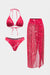 Tie Dye Print Mesh Tie-Up Bikini Set