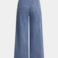 Denim Belted Straight Leg Jeans