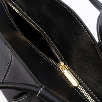 Faux Leather Ruched Shoulder Bag