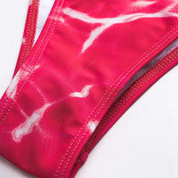 Tie Dye Print Mesh Tie-Up Bikini Set