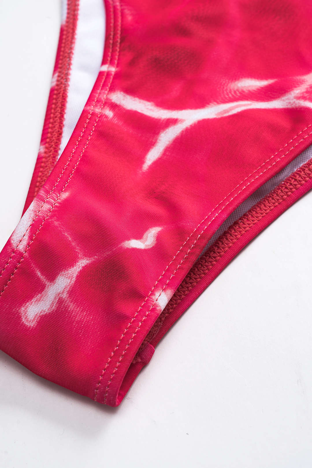 Tie Dye Print Mesh Tie-Up Bikini Set