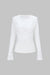Round Neck Ruched Long-Sleeve Top