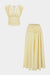 Twist Knot V-Neck Ruched Tank Top And Skirt Set