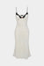 Polka Dots Print Chiffon Patchwork Lace Trim Slip Sleeveless Midi Dress