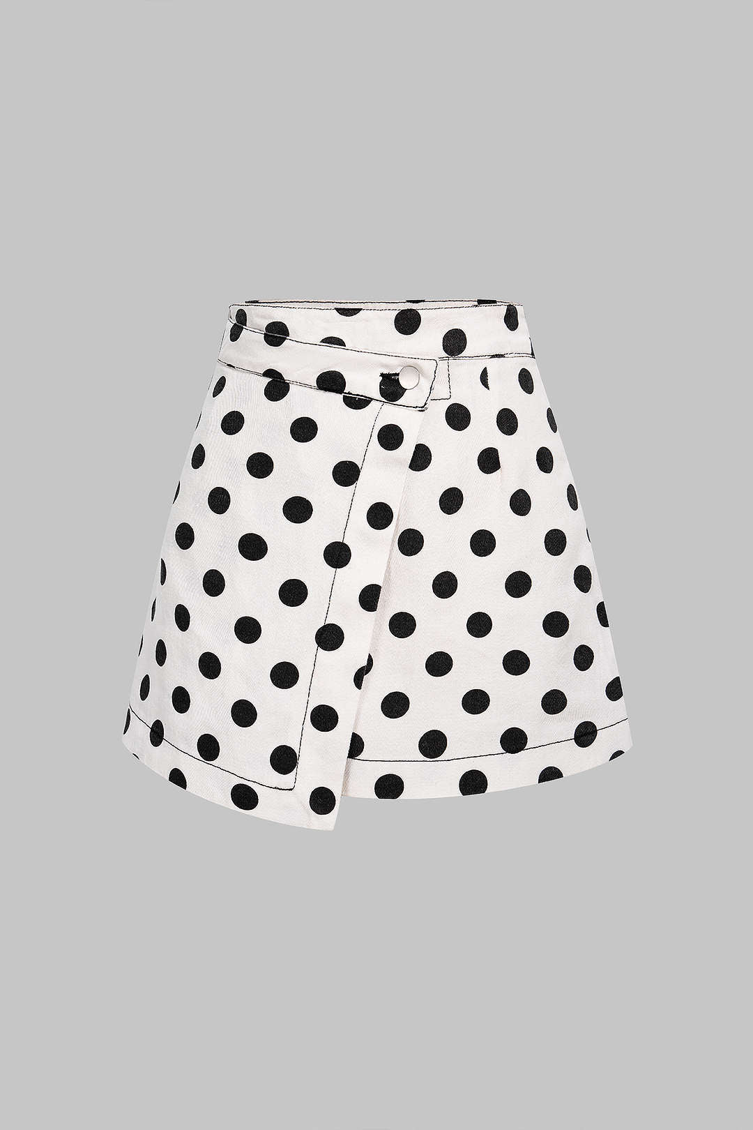 Polka Dots Print Asymmetrical High Waist Skirt
