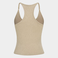 Metallic Round Neck Cami Top