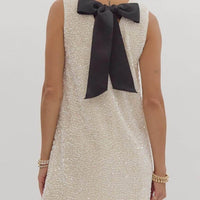 Sequined Tie-Back Bows Party Mini Dress