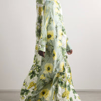 Delicate Floral And Fruit Print Maxi Dress